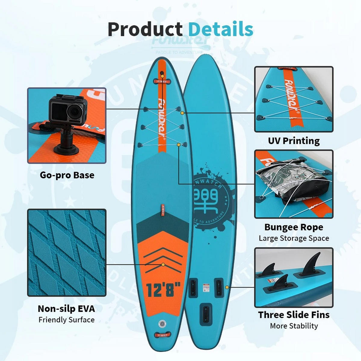 STAND UP PADDLE BOARD SUPFW41B(385×85×15CM) Blau - Blau, Kunststoff (385/85cm) - Kaket