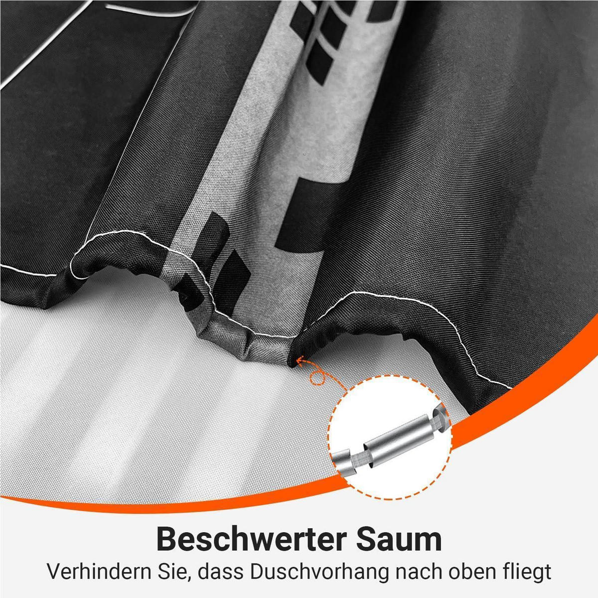 DUSCHVORHANG Eisenturm 180 x 200 cm Textil Wasserabweisend Waschbar - Multicolor, Textil (180/200cm)