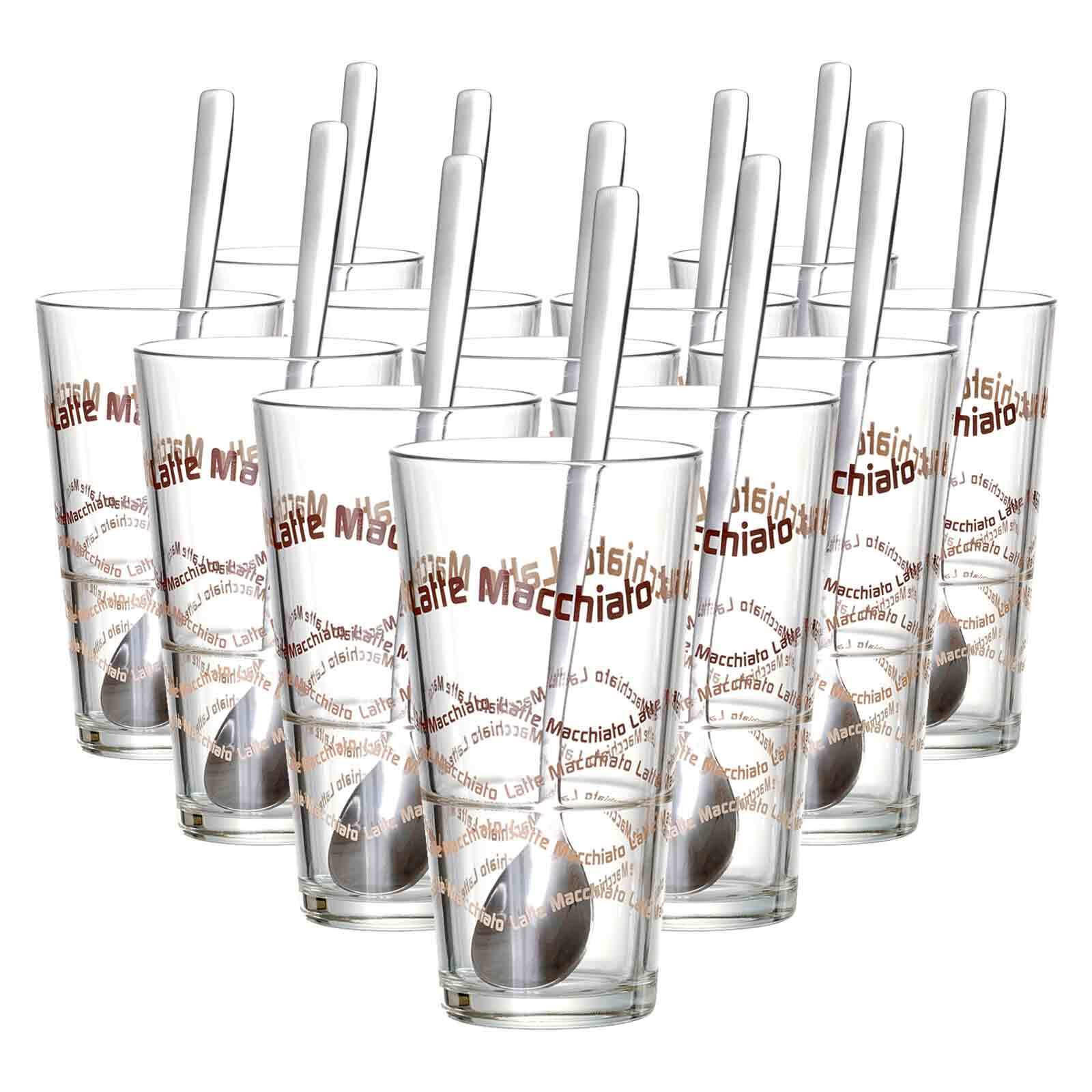 LATTE MACCHIATO GLÄSER + LÖFFEL Sana transparent 370 ml 12er Set - Transparent, Glas (370L) - Ritzenhoff Breker