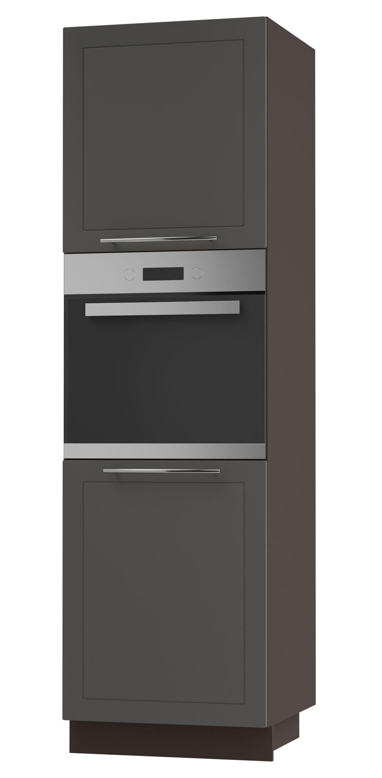 Feldmann-Wohnen Backofenhochschrank Graphit, Dunkelgrau 60x207x59 cm