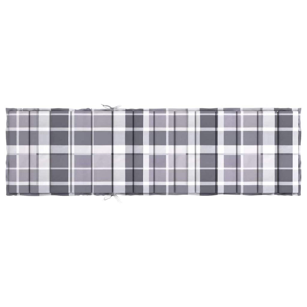 SONNENLIEGEN-AUFLAGE Grau Karomuster 200/60/3 Cm Oxford-Gewebe - Grau, Textil (60/3/200cm) - vidaXL