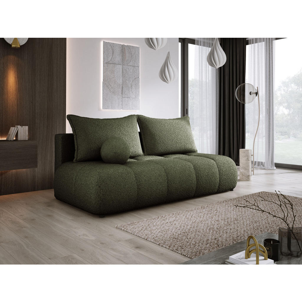 Thumbnail - DomoHome Sofa, Waldgrün, Textil, Rechteckig, 205x97x105 cm, Wohnzimmer, Sofas & Couches, Schlafsofas