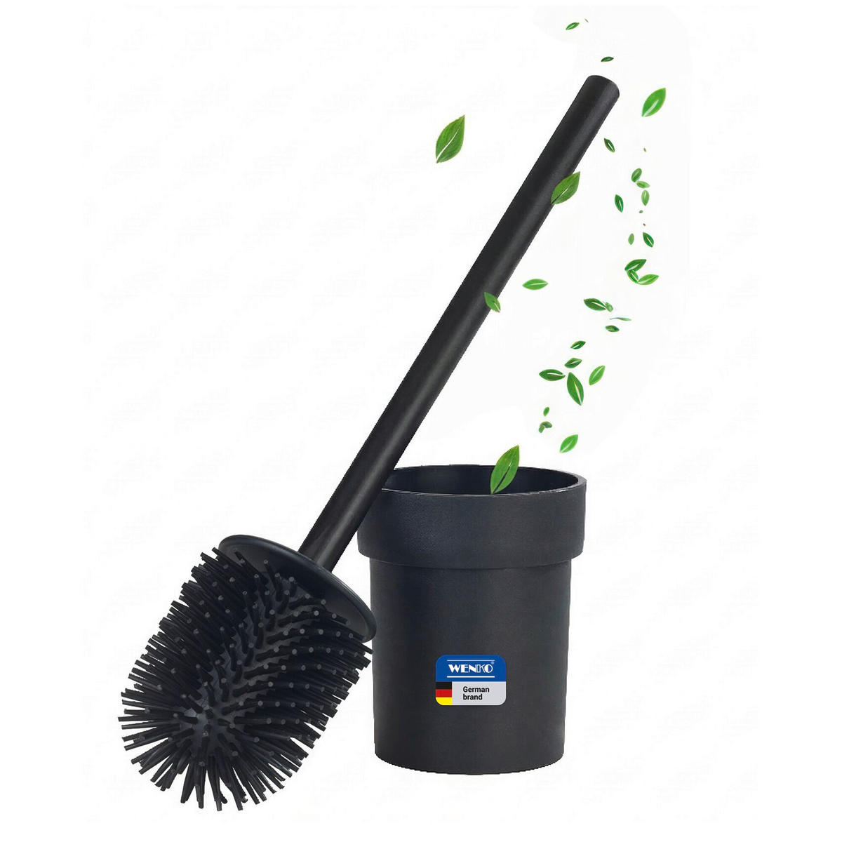 SILIKONBÜRSTE für die Toilette Lizan 10,5/10,5/35,5 cm - Schwarz, Metall (10.5/35.5/10.5cm) - Wenko