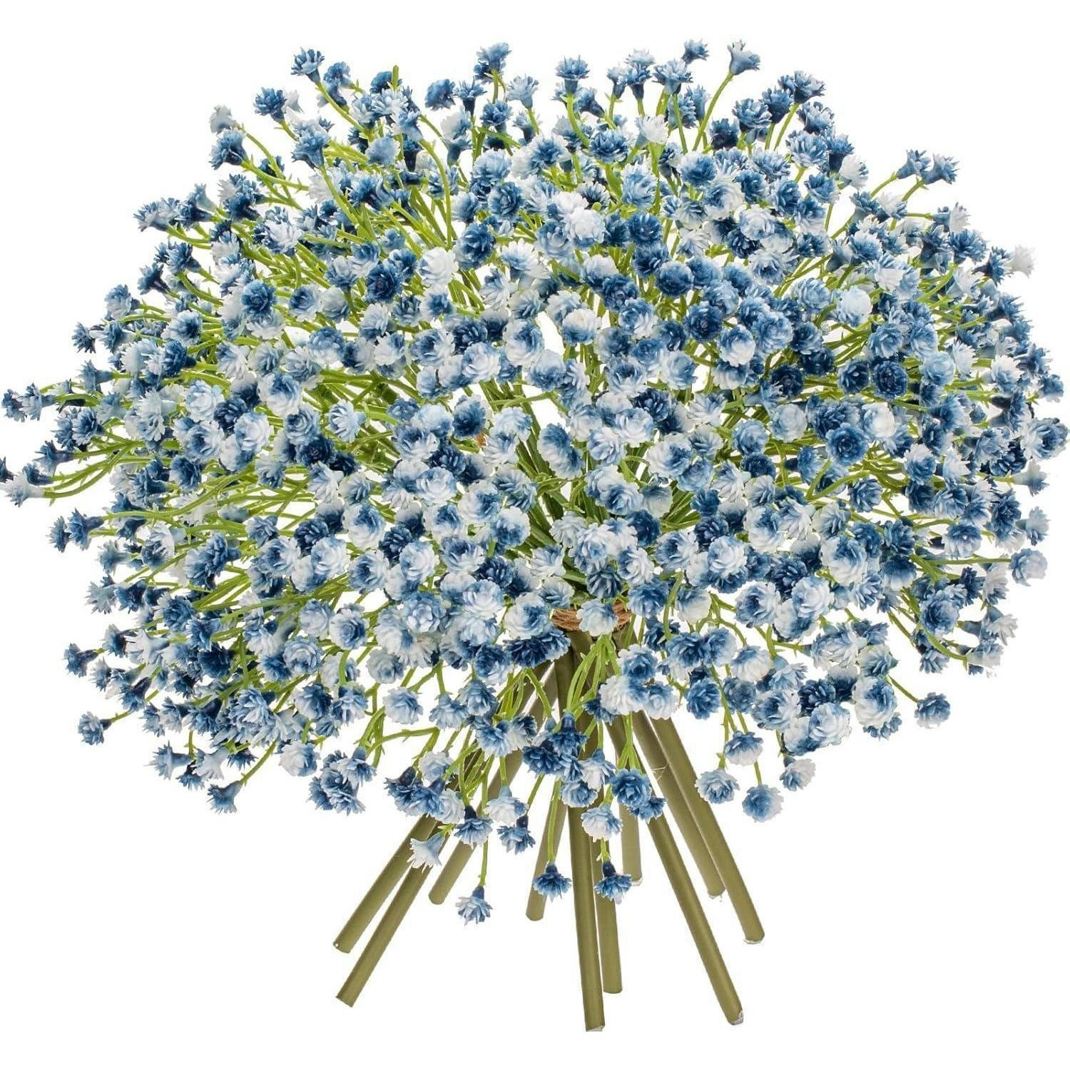 KUNSTBLUMEN Schleierkraut 10 Stück Blau 25 cm - Multicolor, Kunststoff (24cm)