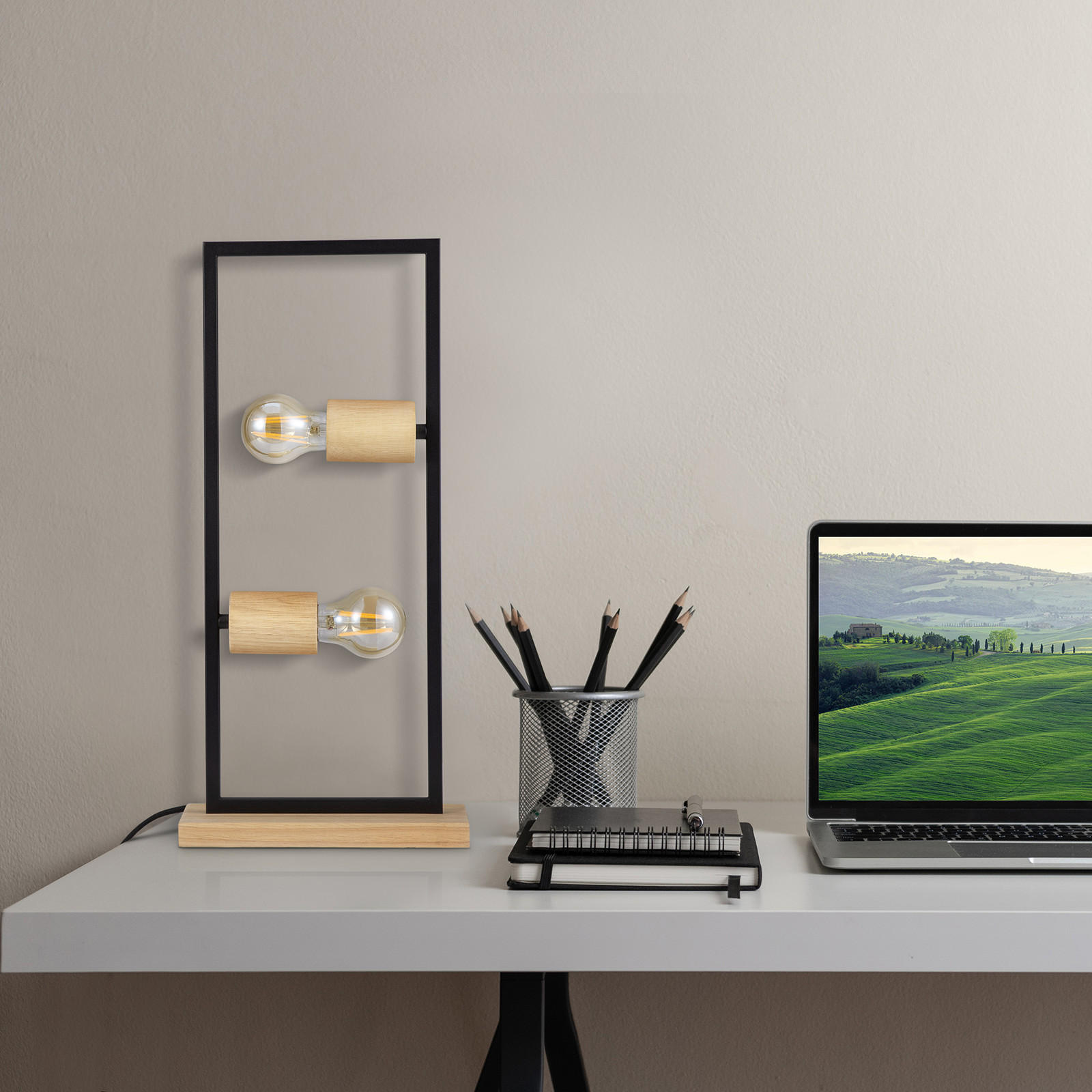 TISCHLAMPE Marcus - Schwarz, Metall (24/9/50cm) - Paco Home