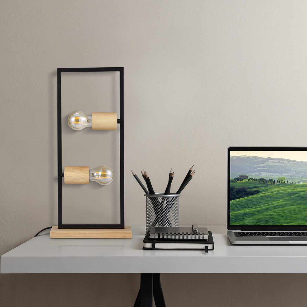 TISCHLAMPE Marcus - Schwarz, Metall (24/9/50cm) - Paco Home