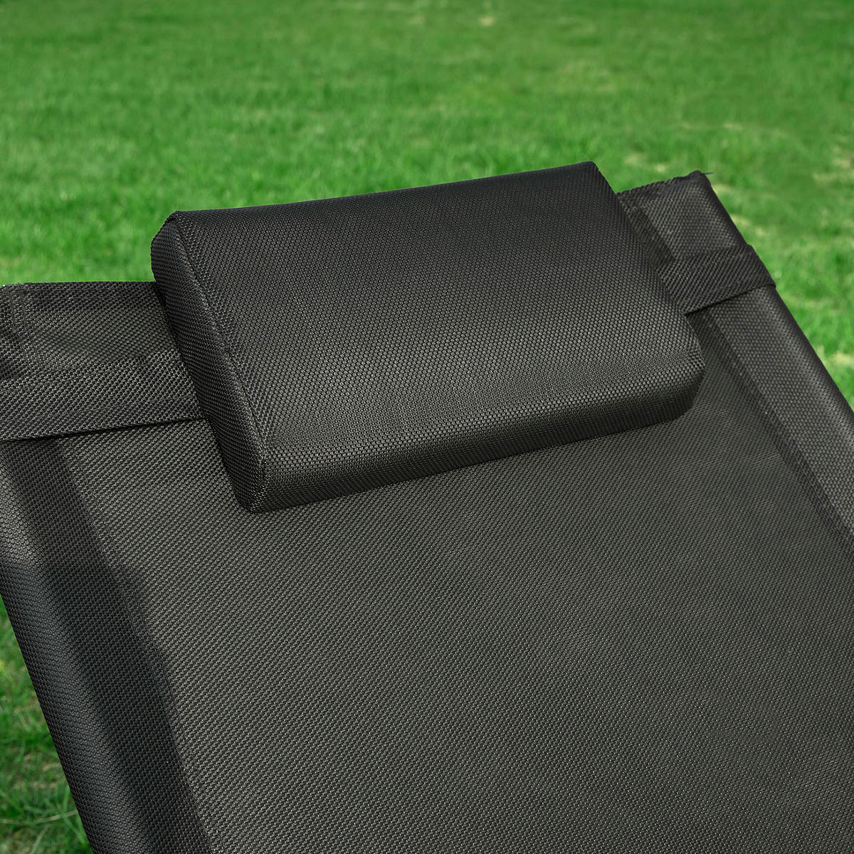 SONNENLIEGE Schwarz - Schwarz, Metall (63/67/172cm) - SoBuy