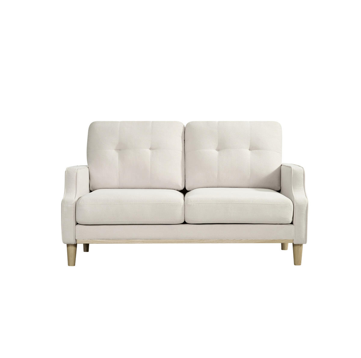 SOFA mit USB-Anschluss Stoff Beige - Beige, Holzwerkstoff (135/85/72cm) - Meubliv