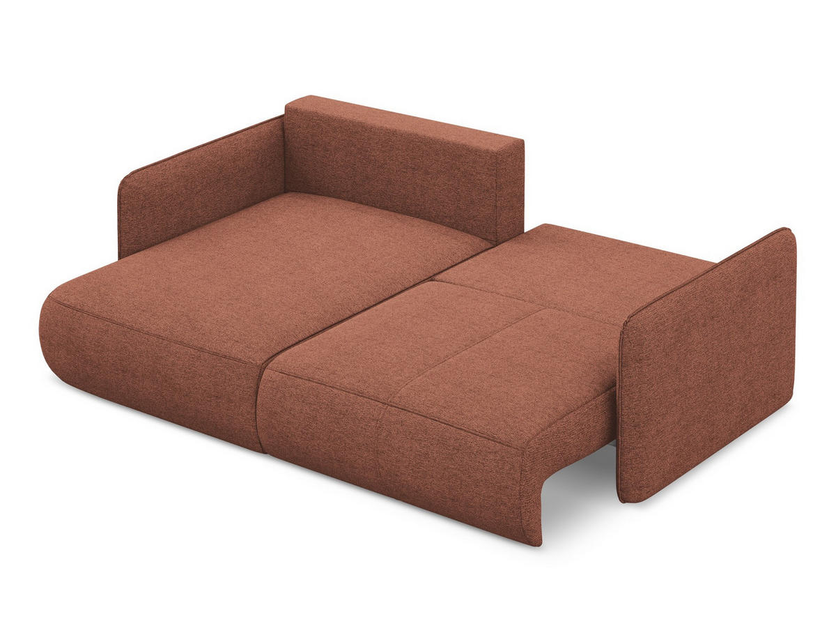 ECKSOFA mit Schlaffunktion Chenille Stoff Pink - Pink/Hellrosa, Kunststoff/Textil (148/207cm) - Makamii