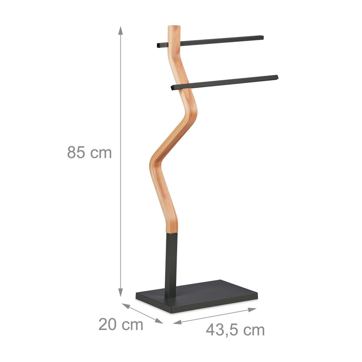 HANDTUCHSTÄNDER - Multicolor, Holzwerkstoff/Metall (43.5/85/20cm) - Relaxdays