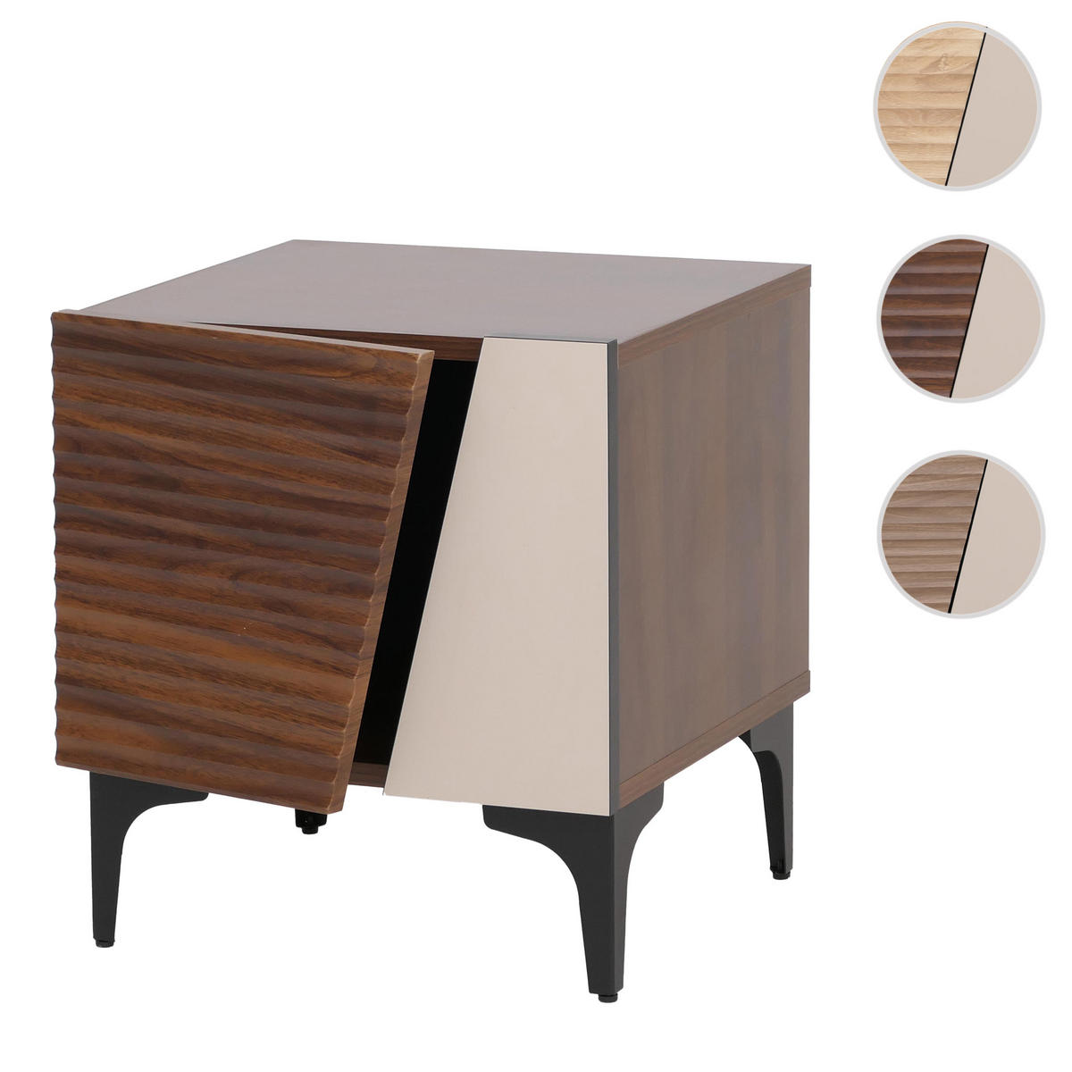 NACHTTISCH quadrat Walnuss Dekor - Walnussfarben, Holz (45/50/42cm) - MCW