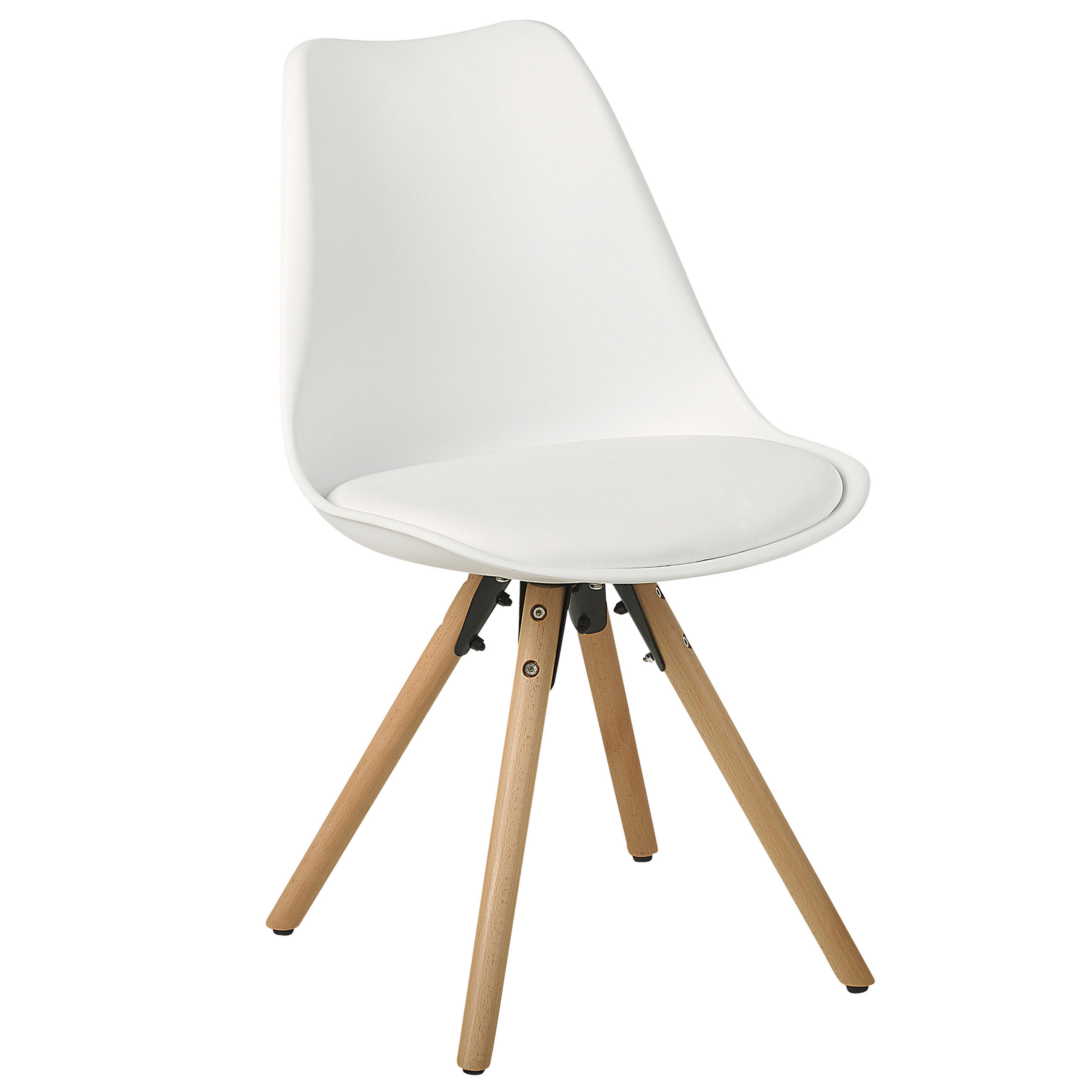 ESSZIMMERSTUHL 2er-Set Kunststoff Weiß Dakota - Weiß, Holz/Kunststoff (49/86/45cm) - Beliani