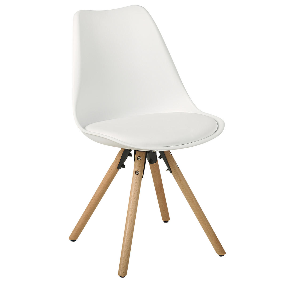 ESSZIMMERSTUHL 2er-Set Kunststoff Weiß Dakota - Weiß, Holz/Kunststoff (49/86/45cm) - Beliani