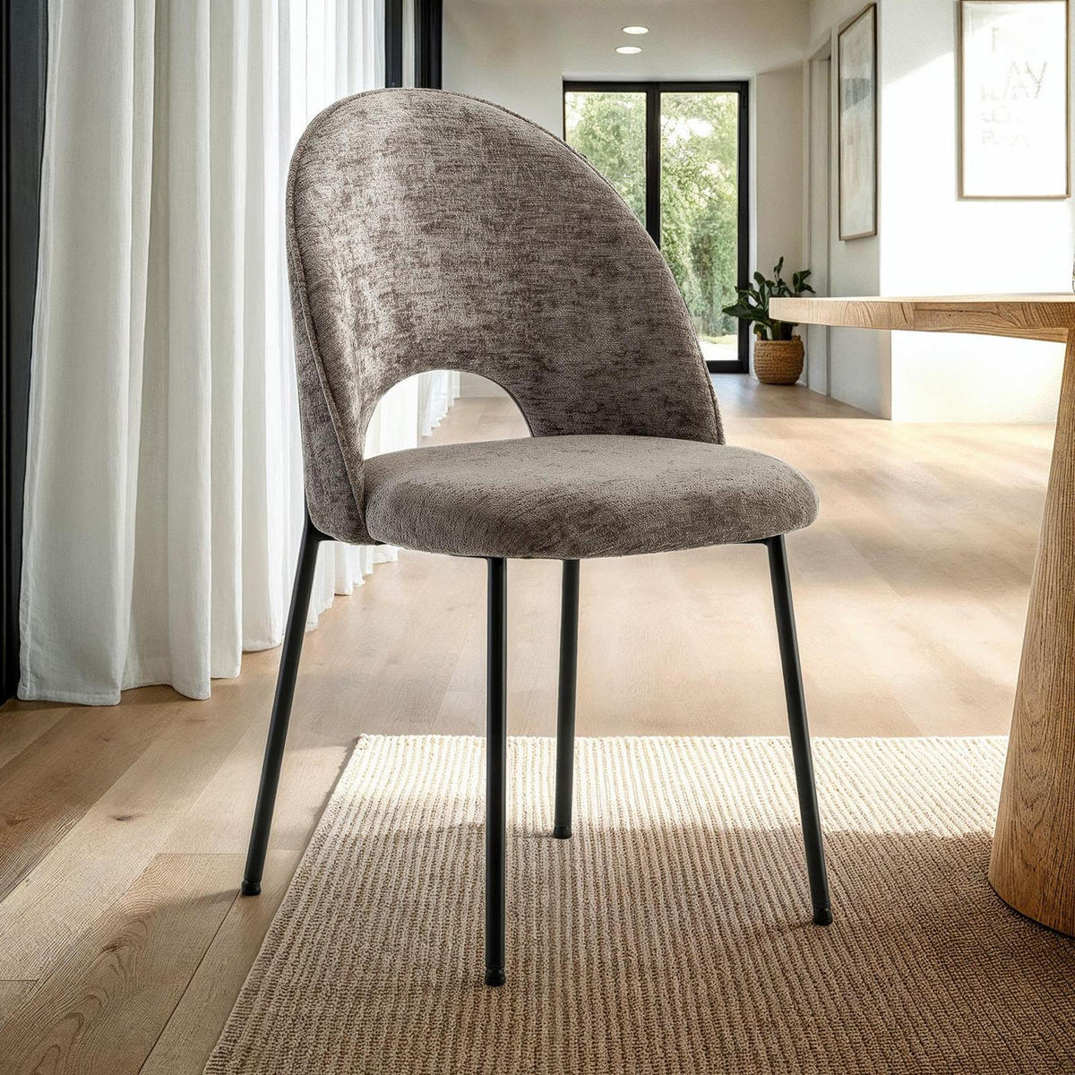 ESSZIMMERSTÜHLE SERENA 2er-Set grau - Grau, Textil (46/83/53cm) - IDIMEX