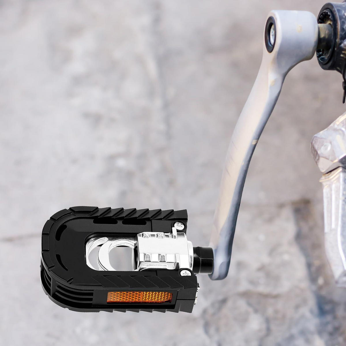 FAHRRADPEDALE Klapppedal mit Reflektoren 14mm(9/16") Gewinde - Schwarz, Metall (10/7/12.5cm)