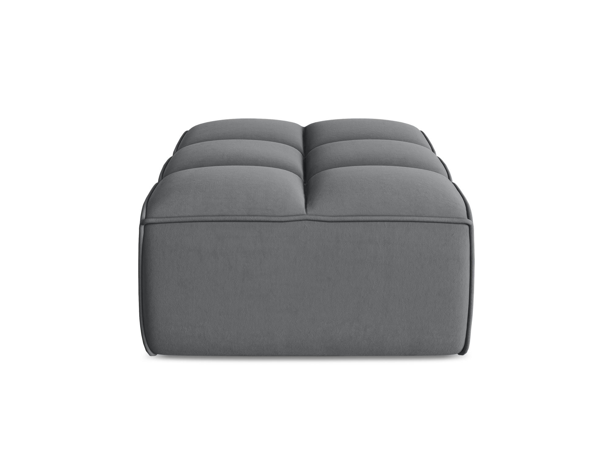 POUF Samt Stoff Grau - Dunkelgrau/Schwarz, Kunststoff/Textil (80/43/93cm) - Makamii