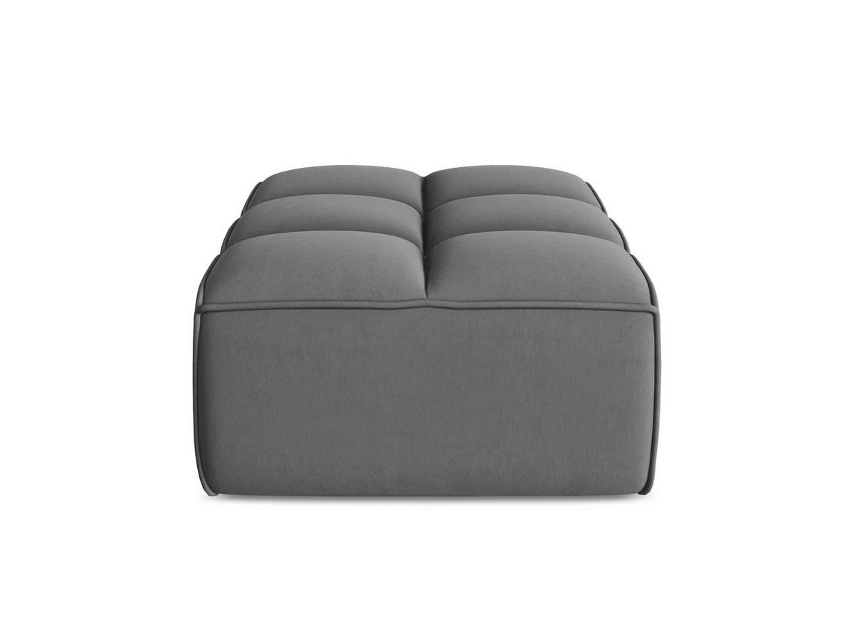 POUF Samt Stoff Grau - Dunkelgrau/Schwarz, Kunststoff/Textil (80/43/93cm) - Makamii