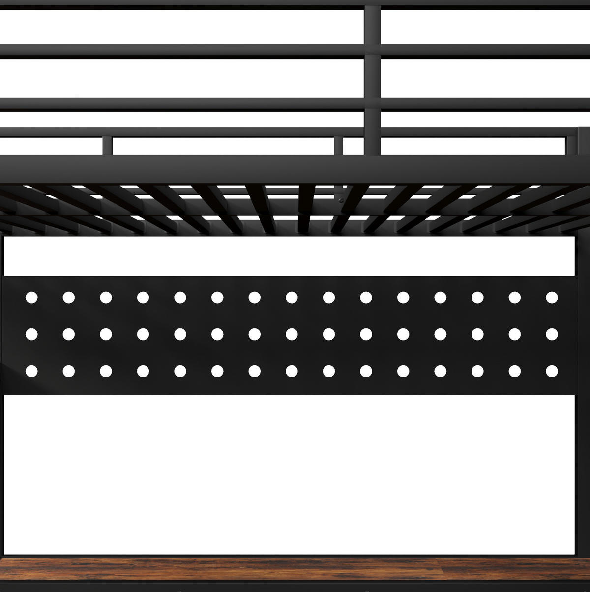 HOCHBETT 140/200 cm, Schwarz mit Ablagefläche, Schubladen, LED - Schwarz, Metall (140/200cm) - MIVRAY