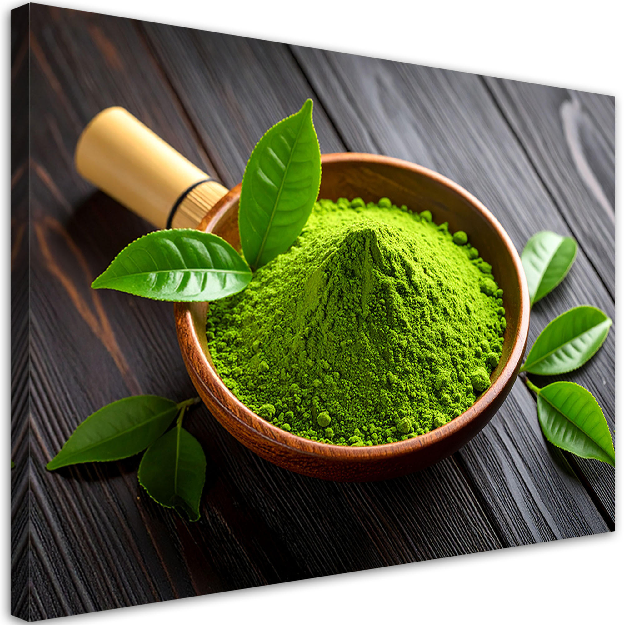 LEINWANDBILD Matcha in Pulverform 100x70cm - Grün, Textil (100/70cm) - Feeby
