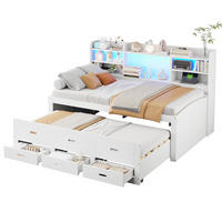 POLSTERBETT 90/200 cm in Weiß mit LED-Beleuchtung und USB- und Type-C-Anschlüssen - Weiß, Holzwerkstoff (90/200cm) - Flora Grace