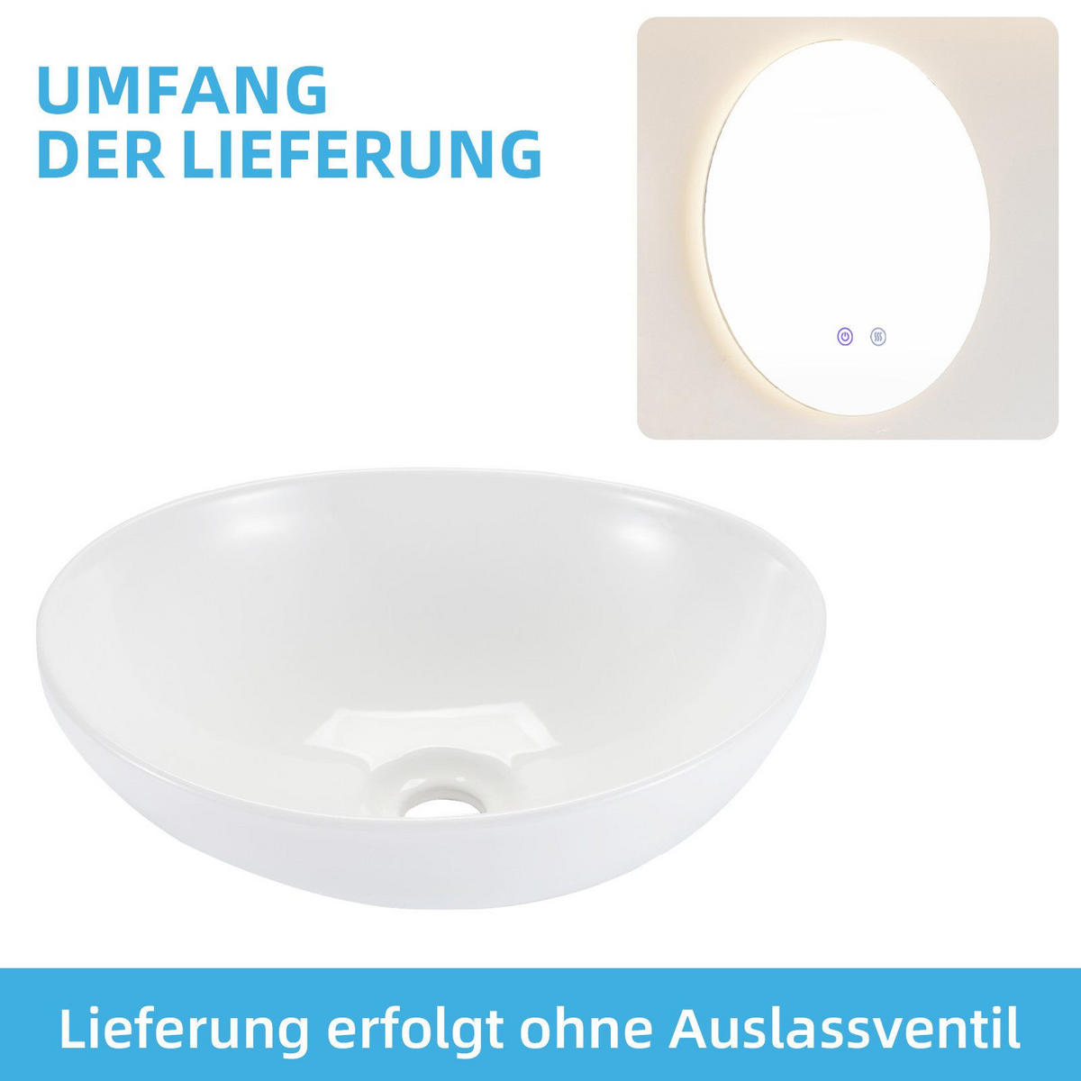 WASCHBECKEN Barsinghausen II 41/33/14.5cm - Weiß, Keramik (33/14.5/41cm) - Nettlife