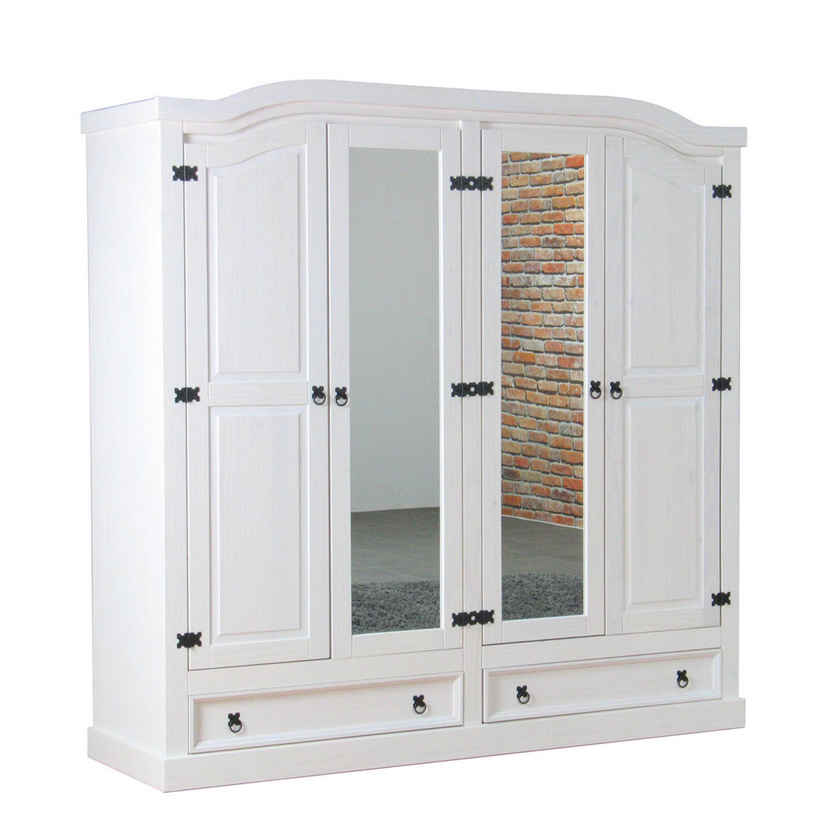 KLEIDERSCHRANK weiß - Weiß, Holzwerkstoff (194/193/57cm) - ebuy24