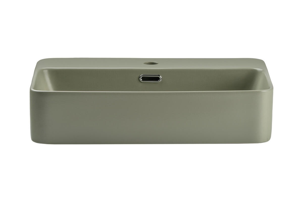 WASCHTISCHKOMBI 80 cm 3Teile - Nordic Cremona N BM400 in Cremona-Eiche/Dunkelgrün - Dunkelgrün/Eichefarben, Holz/Keramik (55/12/38cm)