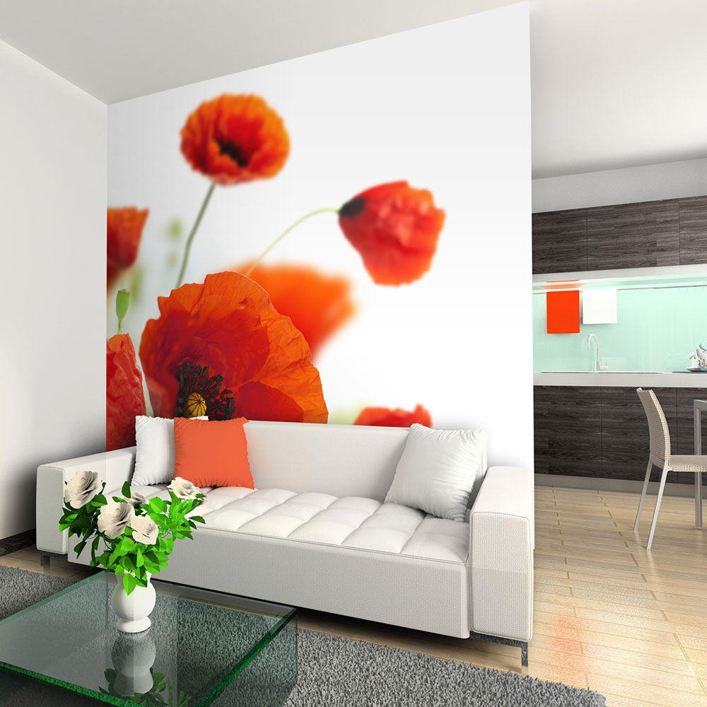 VLIESTAPETE Rot 400/309 cm - Rot/Weiß, Textil (400/1cm) - KUNSTLOFT