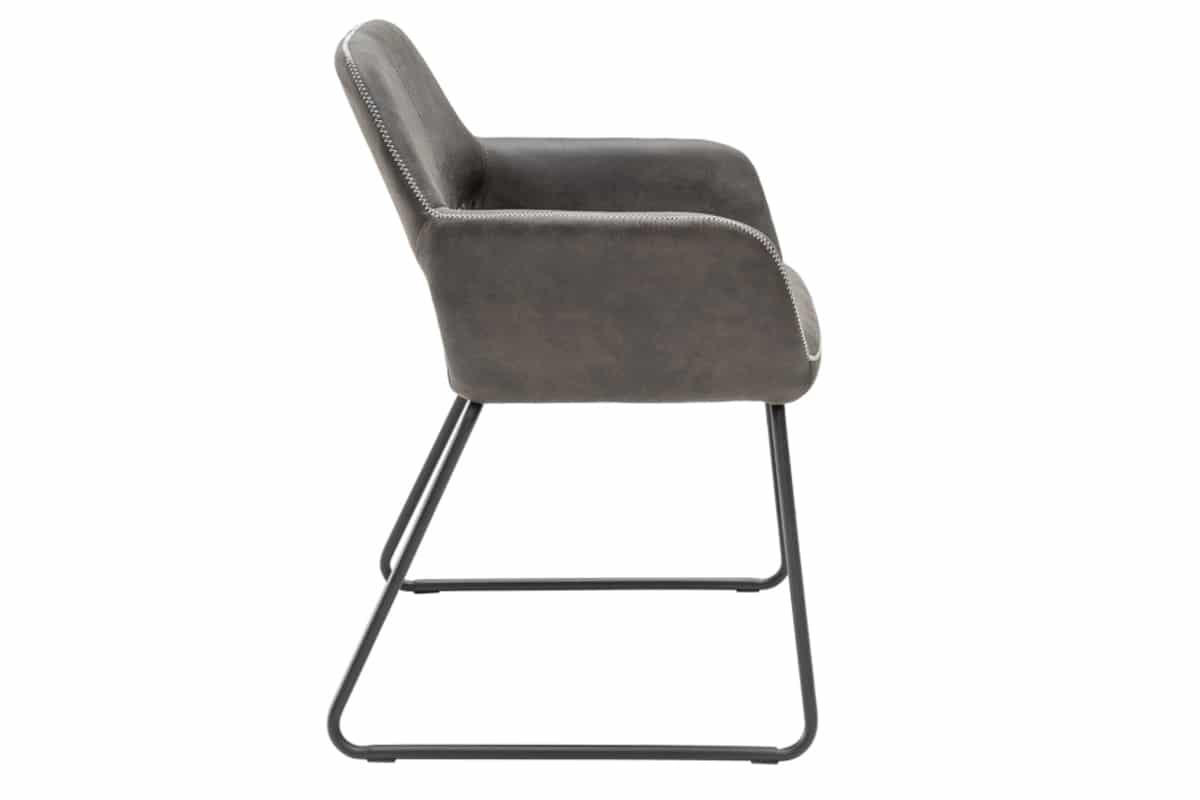 STUHL MUSTANG Microfaser Grau 80 cm - Schwarz/Grau, Textil/Metall (57/77/61cm) - riess-ambiente