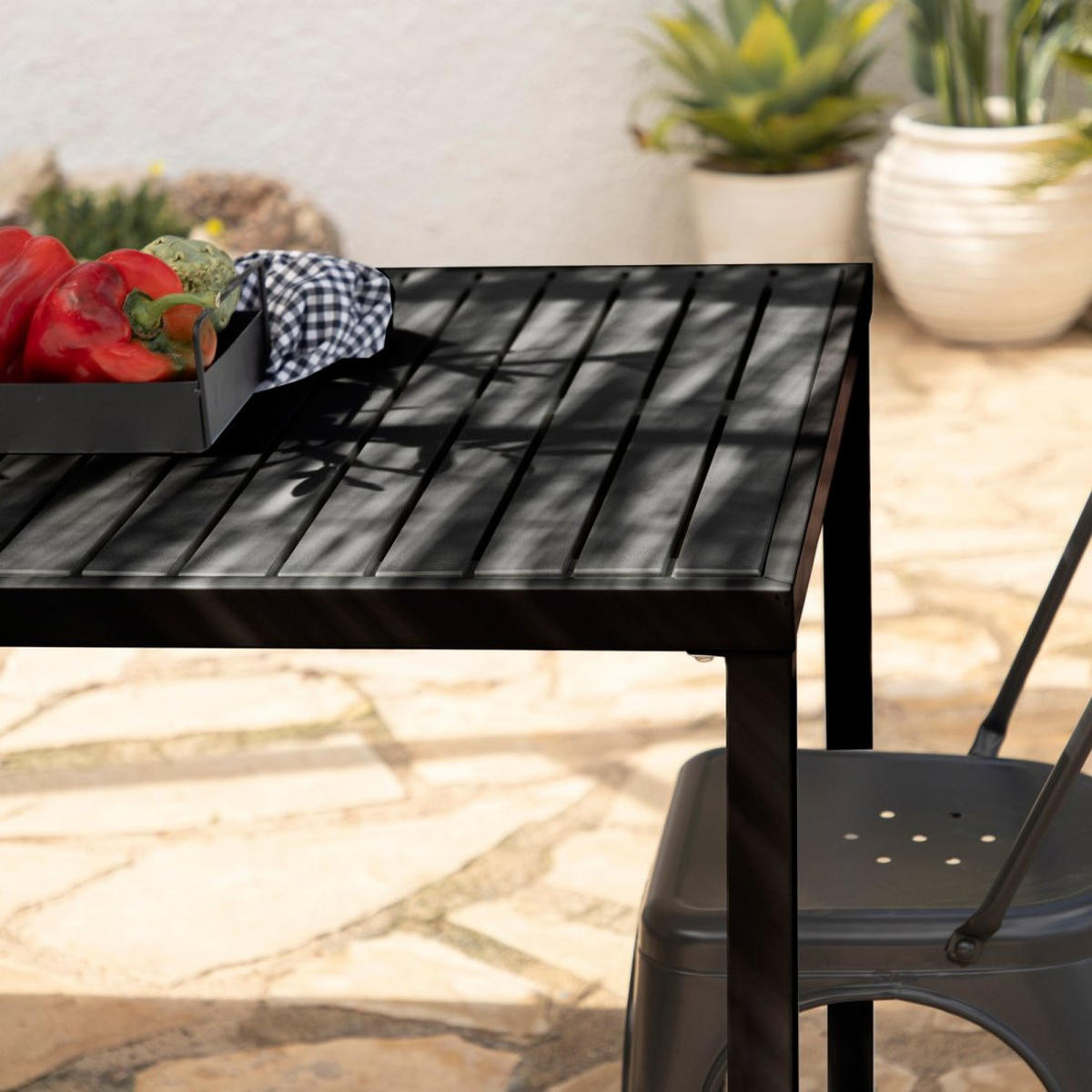 ESSTISCH Jastorf Grau 165 cm x 76 cm - Grau, Kunststoff (85/165/76cm)