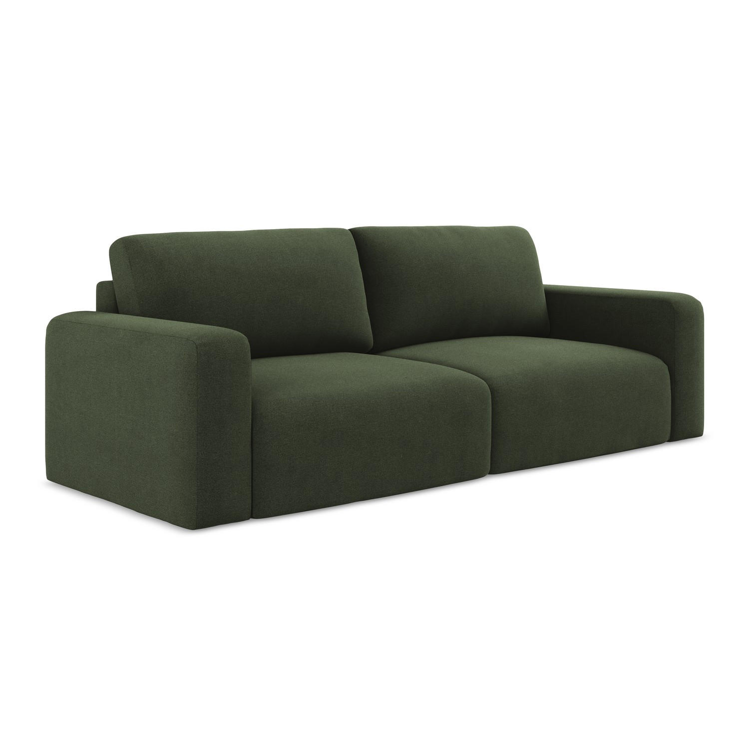 3-SITZER SOFA mit Schlaffunktion Strukturstoff Stoff Grün - Blau/Schwarz, Kunststoff/Textil (244/79/102cm) - LaMiaSofa