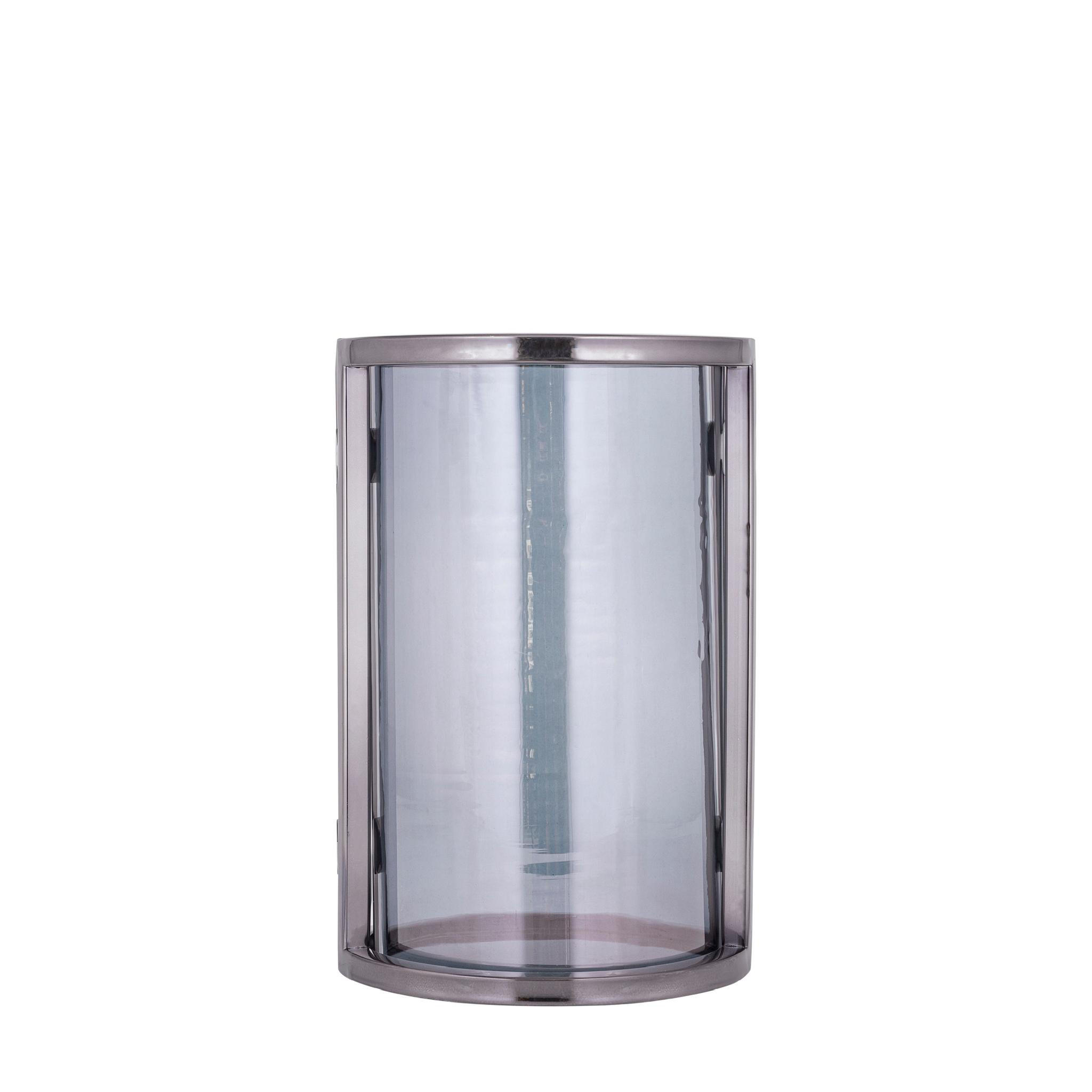 WINDLICHT Jarie Schwarz 18/18/28cm - Schwarz, Glas (18/28/18cm) - PTMD Collection