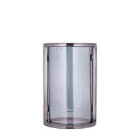 WINDLICHT Jarie Schwarz 18/18/28cm - Schwarz, Glas (18/28/18cm) - PTMD Collection