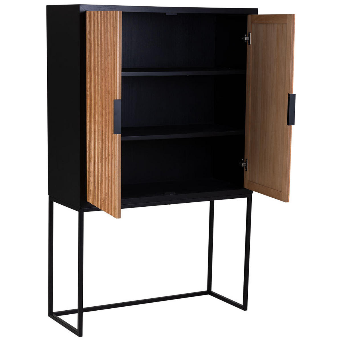 HIGHBOARD mit 2-türiger aus holz und metall 100x40x160 cm - Braun, Holz (100/160/40cm) - Wanderlust