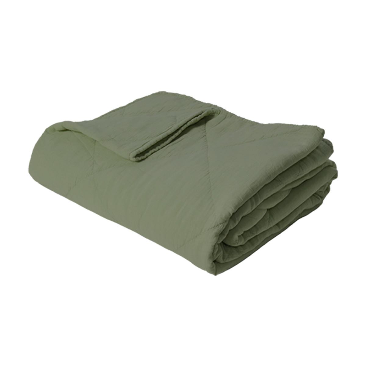 DECKE 140 x 200 cm, 100% Baumwolle, Armee - Grün, Textil (140/200cm) - Au Maison