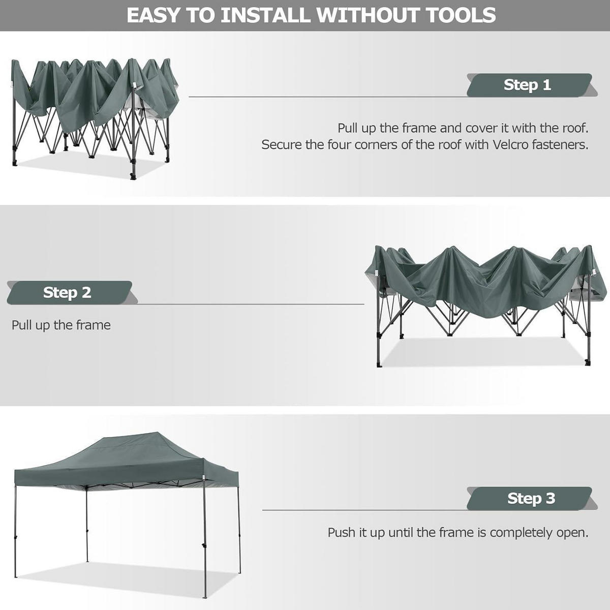 FALTPAVILLON 3x4,5m Grau mit 4 Seitenteilen Metall - Grau, Metall (300/320/450cm)