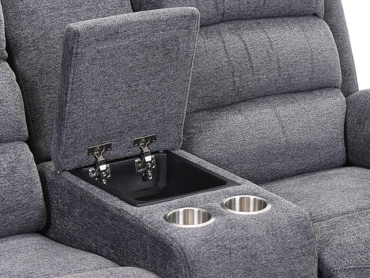 RELAXSOFA - 2 Personen - stoff - grau Nevers - Grau, Textil (171/103/95cm) - Vente-Unique