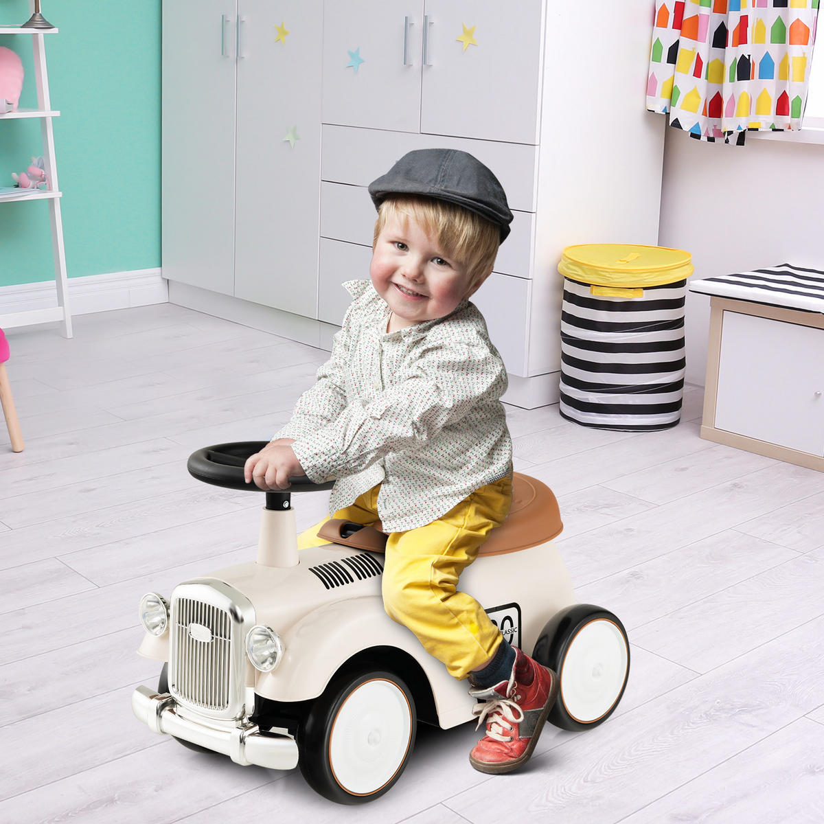 KINDERAUTO Weiß - Weiß, Kunststoff (27/34/58cm) - COSTWAY