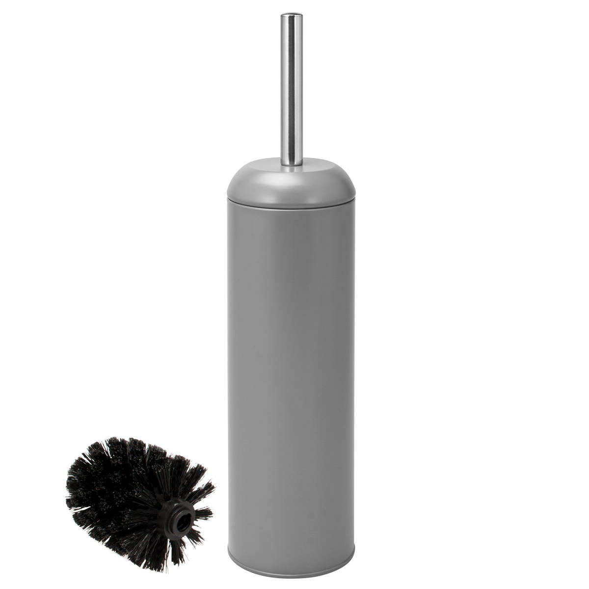 WC-GARNITUR, grau, Edelstahl - Grau, Metall (9/40/9cm) - bremermann