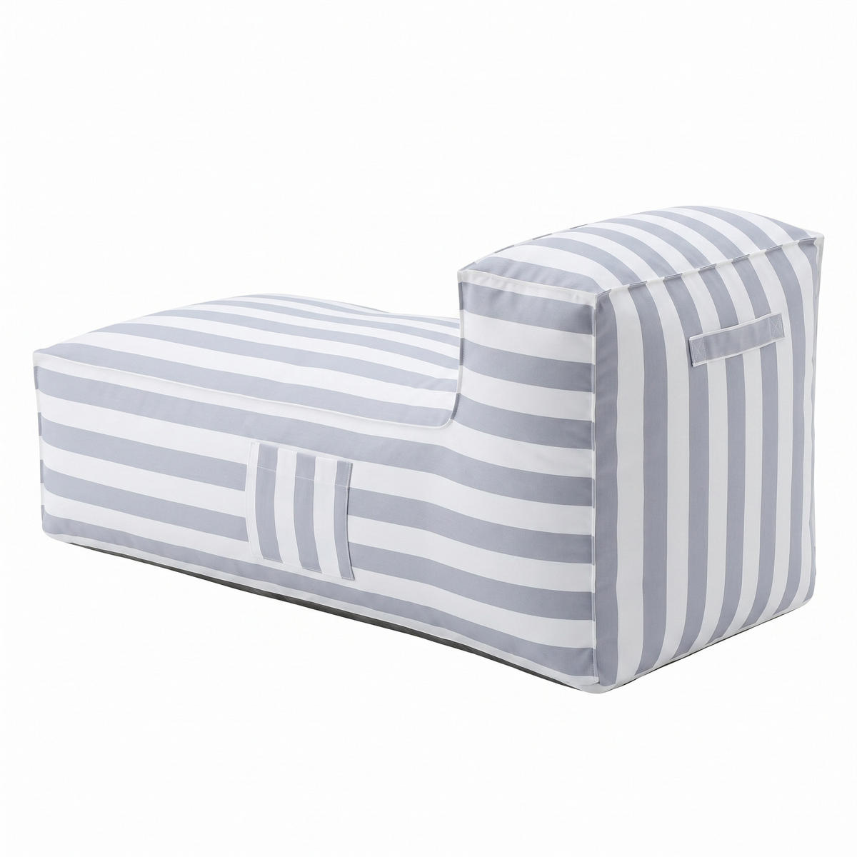 OUTDOOR Ottomane - Sitzsack SOFT mit Rückenlehne für Garten & Terrasse, Grau - Grau, Textil (70/75/150cm) - Muffo