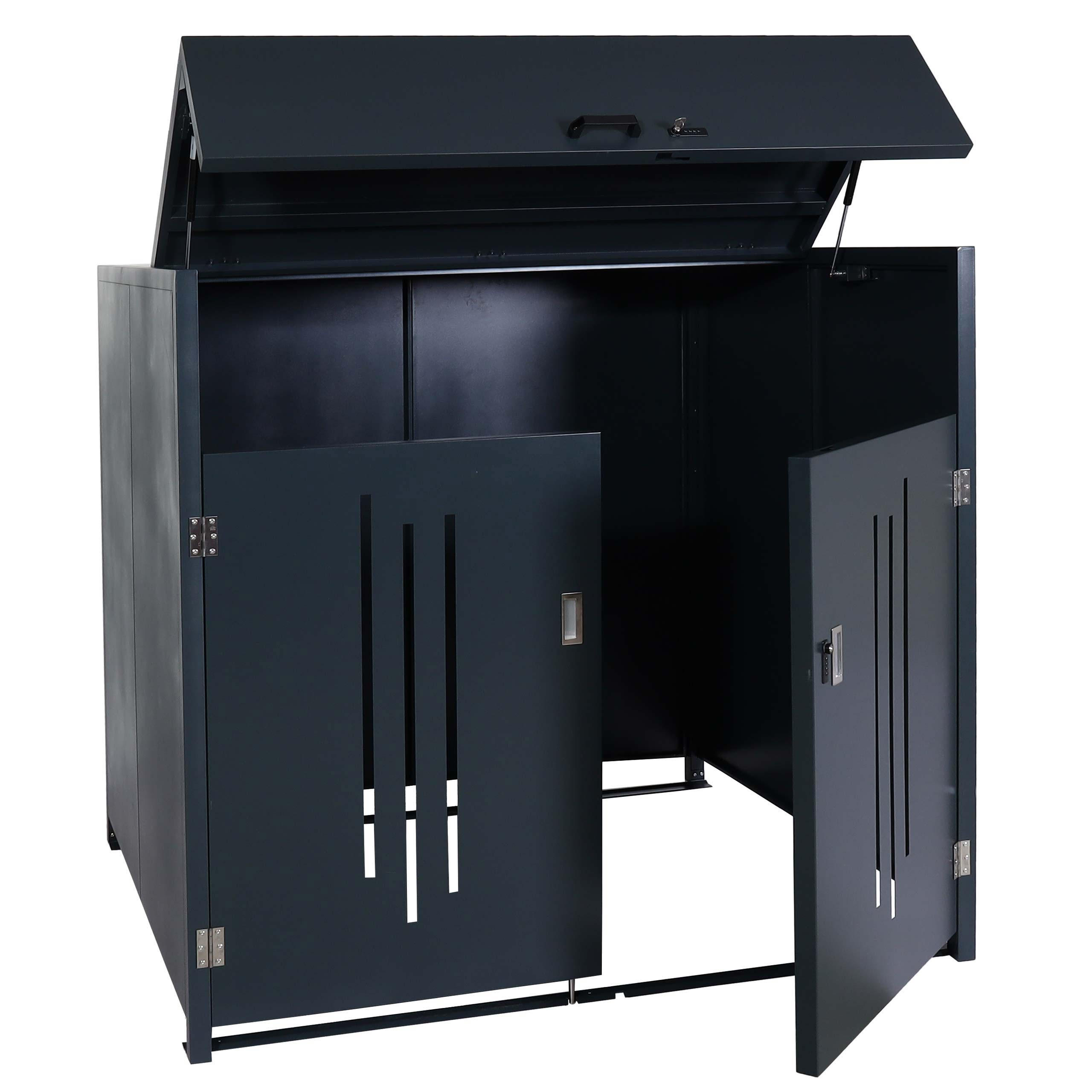 Proregal Mülltonnenbox Grau 160x154x136 cm