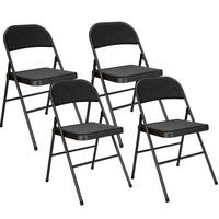 KLAPPSTÜHLE gepolstert 45 x 46 x 78 cm 4er-Set Metall Schwarz - Schwarz, Metall (45/78/46cm) - Meubliv
