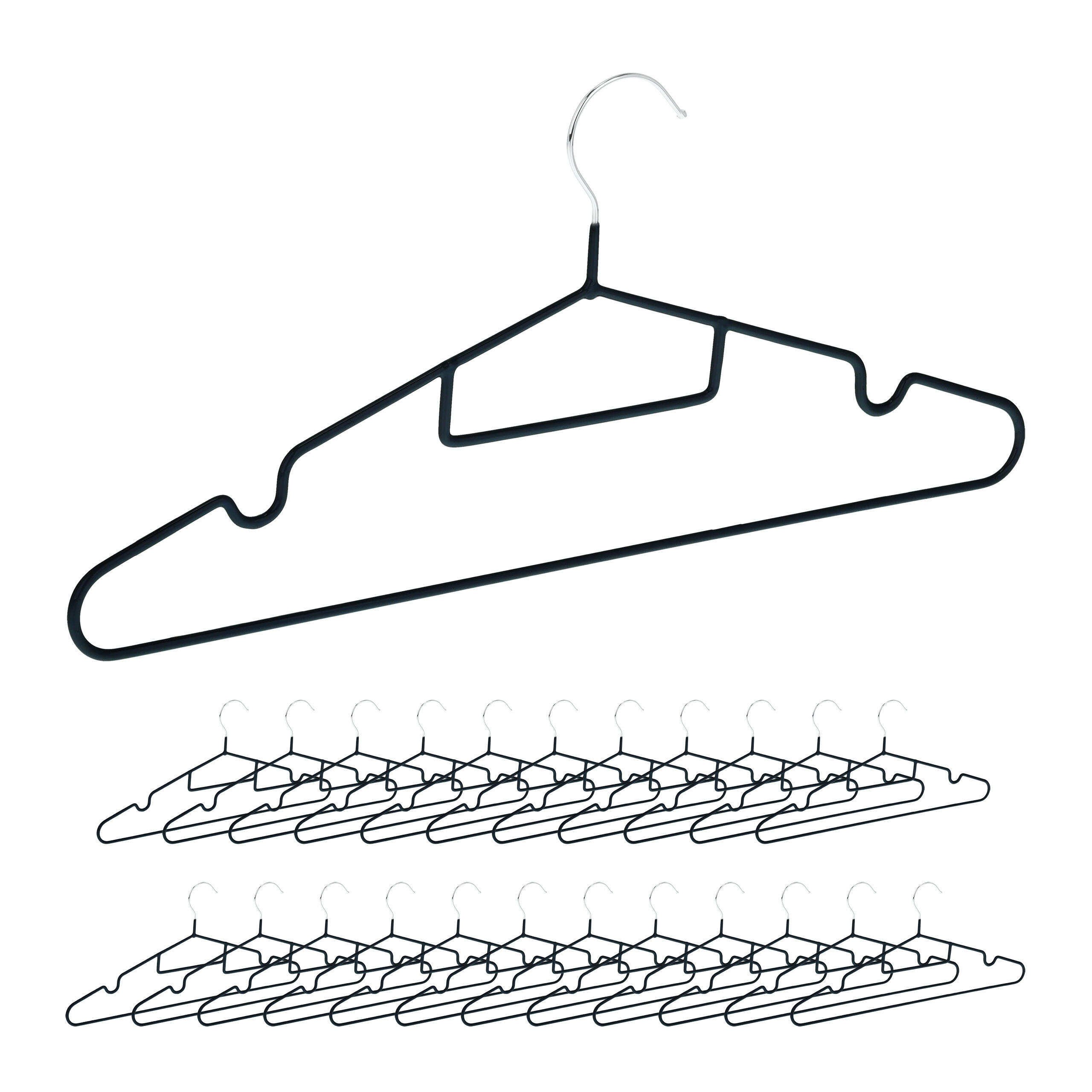 24XVEŠIAKY na šaty - čierna, kov/plast (0.4cm) - Relaxdays