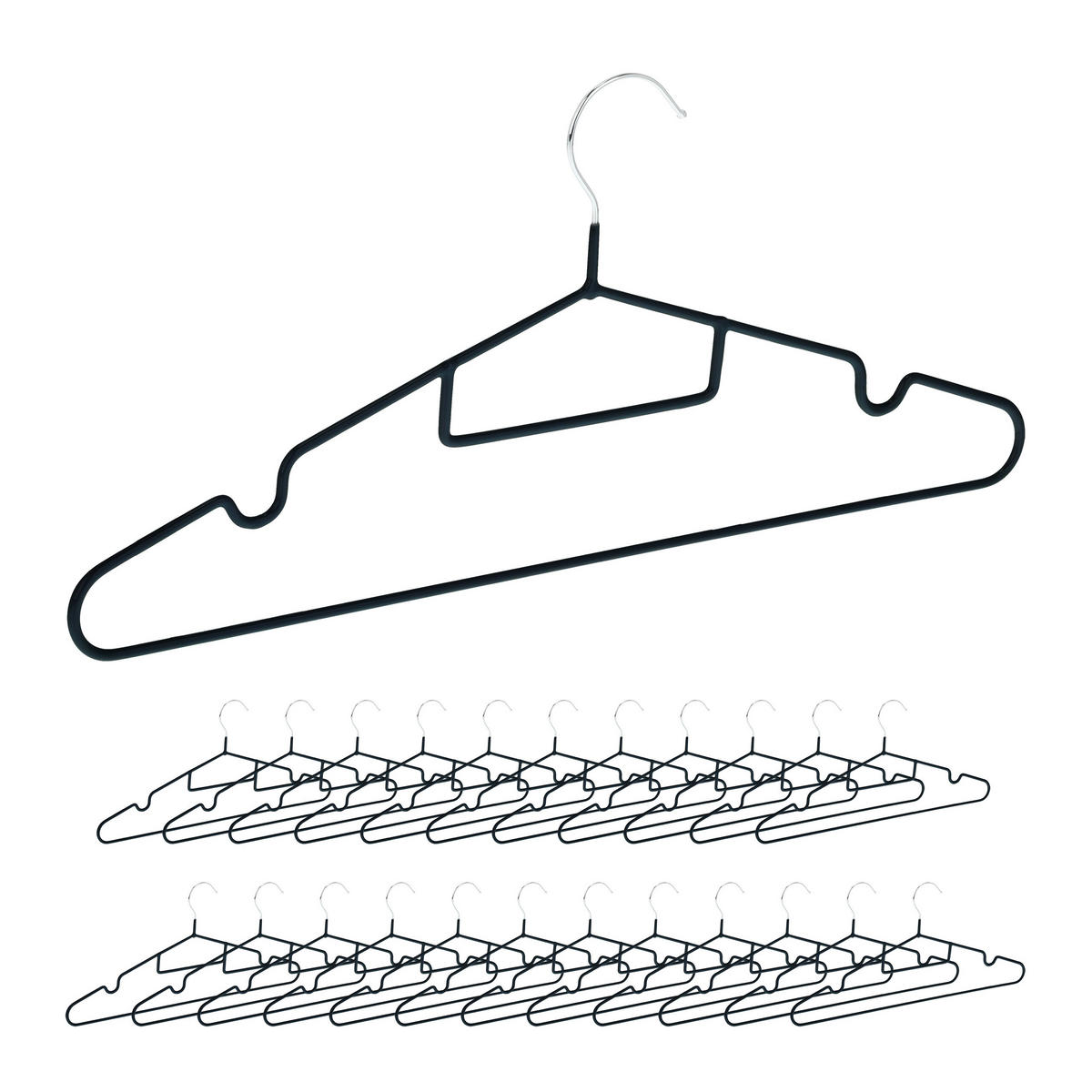 24XVEŠIAKY na šaty - čierna, kov/plast (0.4cm) - Relaxdays