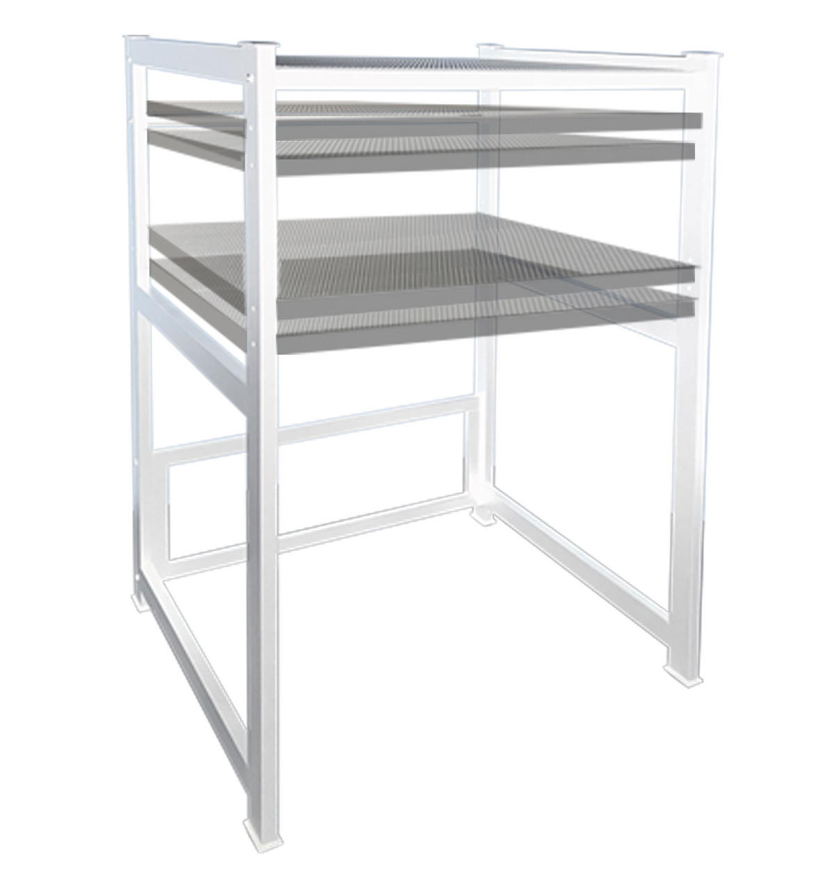 WASCHMASCHINENREGAL 73x64x110 cm - Weiß, Metall (73/110/64cm) - QUICK STAR