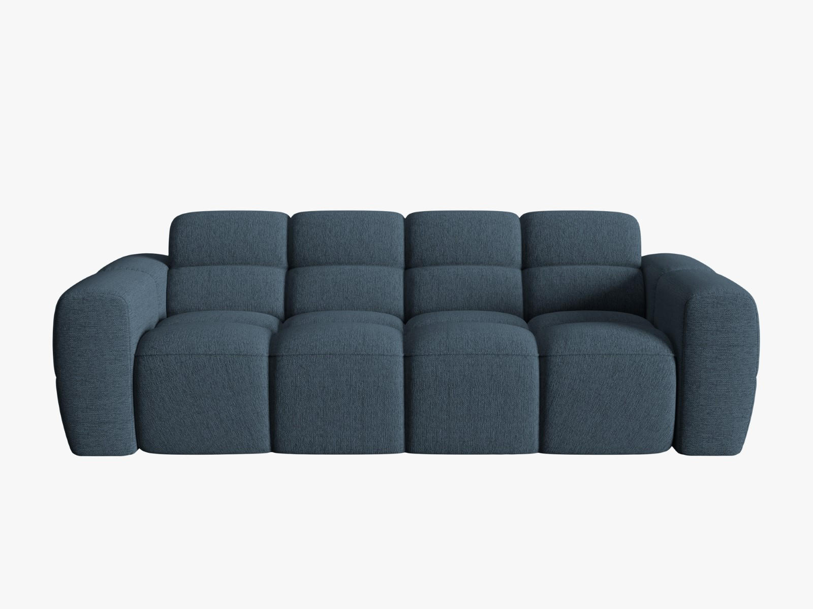 SOFA Lisa aus strukturiertem Stoff dunkelblau 3 Sitzplätze - Dunkelblau, Textil (101/77/216cm) - Micadoni