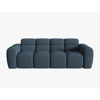 SOFA Lisa aus strukturiertem Stoff dunkelblau 3 Sitzplätze - Dunkelblau, Textil (101/77/216cm) - Micadoni