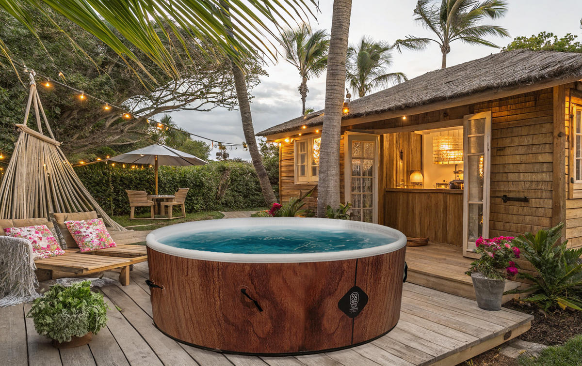 POOL Bora Bora – 180 cm Durchmesser – 1200 Liter – Holzoptik - Braun, Kunststoff (180/70/70cm) - COCO SPA