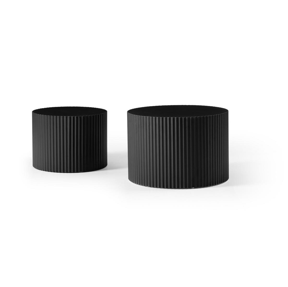 COUCHTISCH-SET 60/60/40 cm schwarz aus MDF mit Nesting-Design - Schwarz, Holzwerkstoff (60/60/40cm) - OKWISH