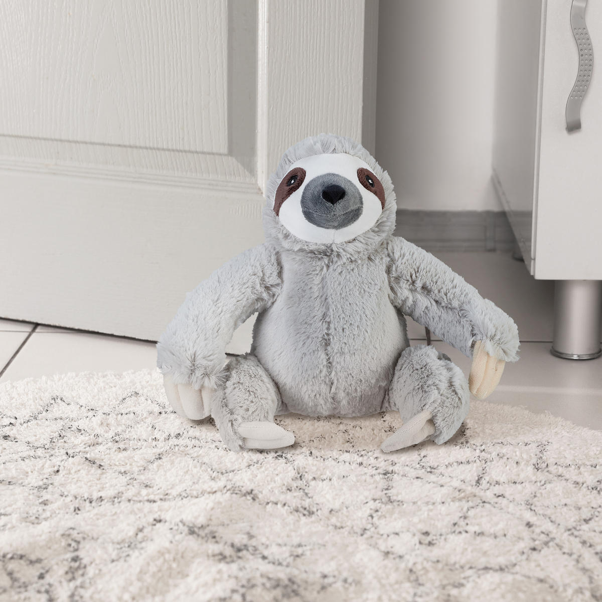 DÖRRSTOPP Grå sengångare tyg - Grå, Textil/Naturmaterial (21/18cm) - Relaxdays